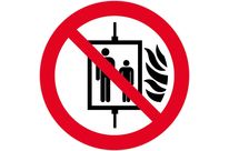 Panneau Interdiction d'utiliser l'ascenseur en cas d'incendie - Rigide Ø300mm - 4064321