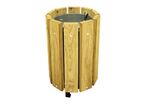 Poubelle de ville ronde en pin Trèves