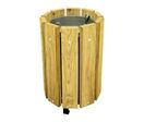 Poubelle de ville ronde en pin Trèves