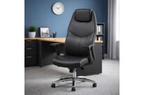 Fauteuil de direction synchrone basculant en imitation cuir noir