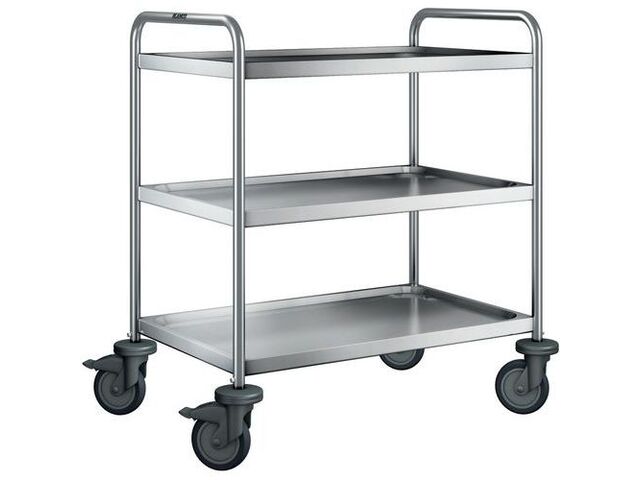 Blanco - Chariot de service SW 8 x 5-3 - 3 plateaux - Roues increvables - 120 kg - Éco-responsable