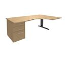 Bureau Asym. 180 Cm Retour Droit Av Caiss. Porteur T.1315