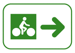 Panneau piste cyclable flèche à droite Dv43c