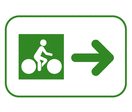 Panneau piste cyclable flèche à droite Dv43c
