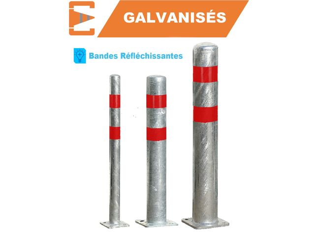 Poteau de protection acier Galva Ø90-Ø114-Ø159MM