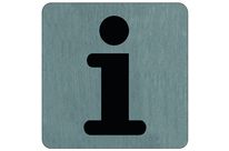 Plaque de porte Informations - Aluminium brosse 100x100mm - 4384009