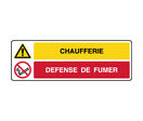 Panneau 2 symboles danger chaufferie