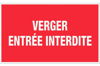 Panneau Verger entrée interdite - Rigide 330x200mm - 4160597