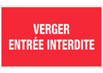 Panneau Verger entrée interdite - Rigide 330x200mm - 4160597