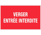 Panneau Verger entrée interdite - Rigide 330x200mm - 4160597