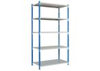 Manorga - Kit Rayonnage Combi-Flip Départ - 2000x1250x400mm - 5 Tablettes Pleines - Gris/Bleu - Charge 900kg