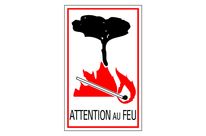 Panneau Attention au feu (symbole) - Rigide 330x200mm - 4160801
