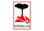 Panneau Attention au feu (symbole) - Rigide 330x200mm - 4160801