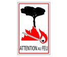 Panneau Attention au feu (symbole) - Rigide 330x200mm - 4160801