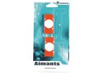 Plots magnetiques-aimants Business 23 x 55 mm blister de 2 orange