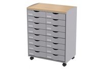 Desserte mobile 16 Tiroirs grise
