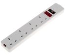 White 4 Way Rewireable Extension Socket