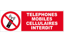 Panneau Téléphones mobiles interdits - Rigide 450x150mm - 4030593