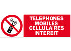 Panneau Téléphones mobiles interdits - Rigide 450x150mm - 4030593