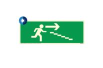 Panneau photoluminescent HD Escalier descente droite - rigide 330x120mm - 4055107