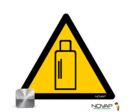 Panneau Danger présence de bouteilles de gaz - Alu triangle 300mm - 4012353