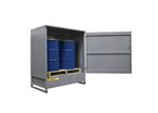 Box de rétention acier avec porte - 2 fûts