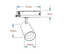 Spot LED sur Rail COB Triphasé 20W 36° Noir - Garantie 5 ans - Blanc Neutre 4000K - 5500K