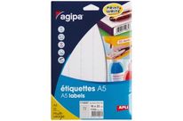Etiquette Blanche Adhésives Agipa 16 x 22 coins arrondis Boite de 1152