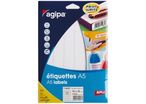 Etiquette Blanche Adhésives Agipa 16 x 22 coins arrondis Boite de 1152