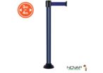 Poteau alu bleu à sangle Bleu sur socle fixe - Novap