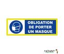 Panneau Obligation de porter un masque - haute visibilité - 450x150mm - 4090917