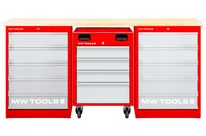 Établi modulaire Multiplex avec 2 armoires à tiroirs 5T et 1 servante d&amp;#039;atelier 4T 2000 mm MW Tools MOD20L55M