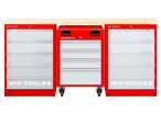 Établi modulaire Multiplex avec 2 armoires à tiroirs 5T et 1 servante d'atelier 4T 2000 mm MW Tools MOD20L55M