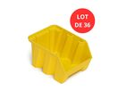 Lot de 36 Bacs DUETTO 3,8 litres plastique jaune