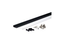 Profilé Aluminium Noir 2m avec Cache Opaque Blanc
