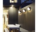 Applique Murale LED 15W Noire Ronde IP65 avec Cache - Blanc Chaud 2300K - 3500K