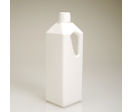Flacon carré à anse 1 litre en PEHD Blanc - PP28