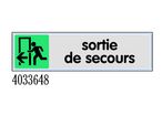 Plaquette de porte Sortie de secours flèche gauche - Plexiglas couleur 170x45mm - 4033648