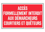 Panneau Accès interdit aux demarcheurs - Rigide 330x200mm - 4160016