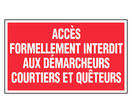 Panneau Accès interdit aux demarcheurs - Rigide 330x200mm - 4160016