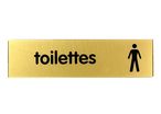 Plaquette Toilettes avec figurine homme - Plexiglas or 170x45mm - 4492193