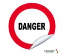 Panneau Danger (texte) - Vinyle adhésif Ø300mm - 4037967