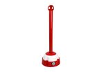 Poteau aluminium rouge sur socle balise avec tête 4 crochets - 2020244