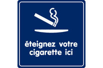 Plaquette de porte Eteignez votre cigarette ici - Plexiglas couleur 90x90mm - 4033853