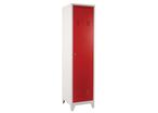 Manutan Expert - Vestiaire Monobloc XL Industrie Salissante - 1 Casier/Penderie - Acier Gris/Rouge - 500x550x2050mm - Garanti 10 ans