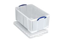 Really Useful Products - Bac de rangement 64L Transparent avec couvercle - Polypropylène résistant - Idéal entrepôt