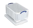 Really Useful Products - Bac de rangement 64L Transparent avec couvercle - Polypropylène résistant - Idéal entrepôt