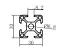 Profilé aluminium 30x30 fente 8 mm - version légère