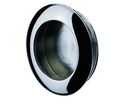 Poignée à encastrer - Platine ronde Zamak chromé brillant