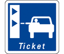 Panneau indication borne ticket de péage C62